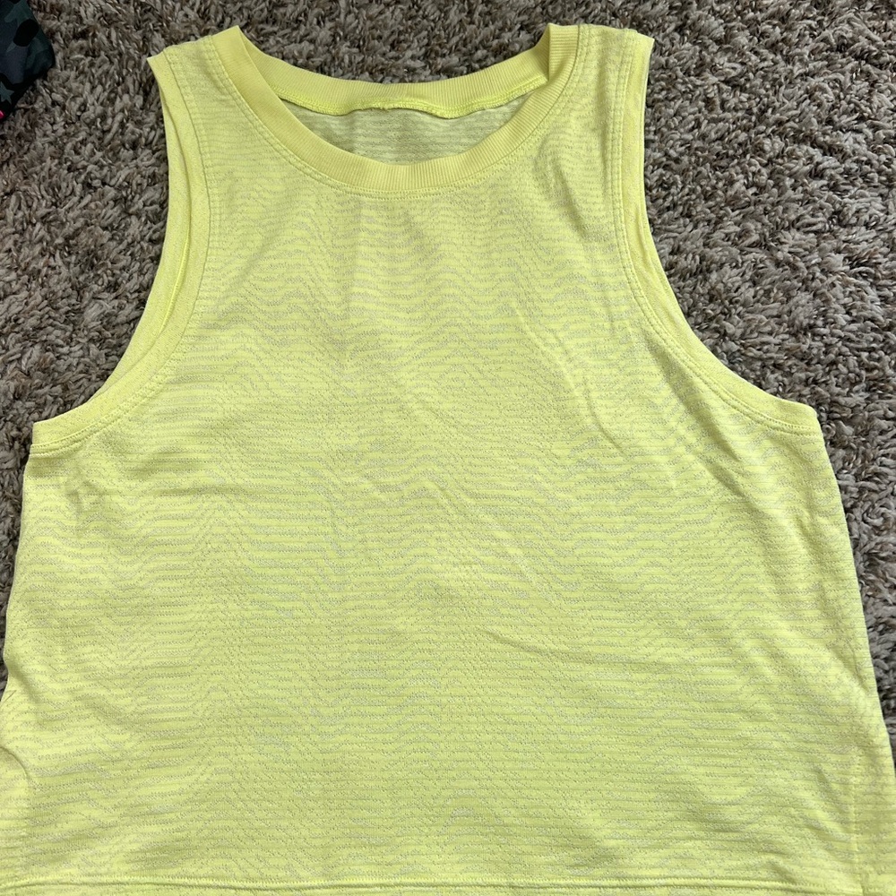 lululemon athletica Yellow Muscle Tees Sleeveless Boxy Ribbed Top